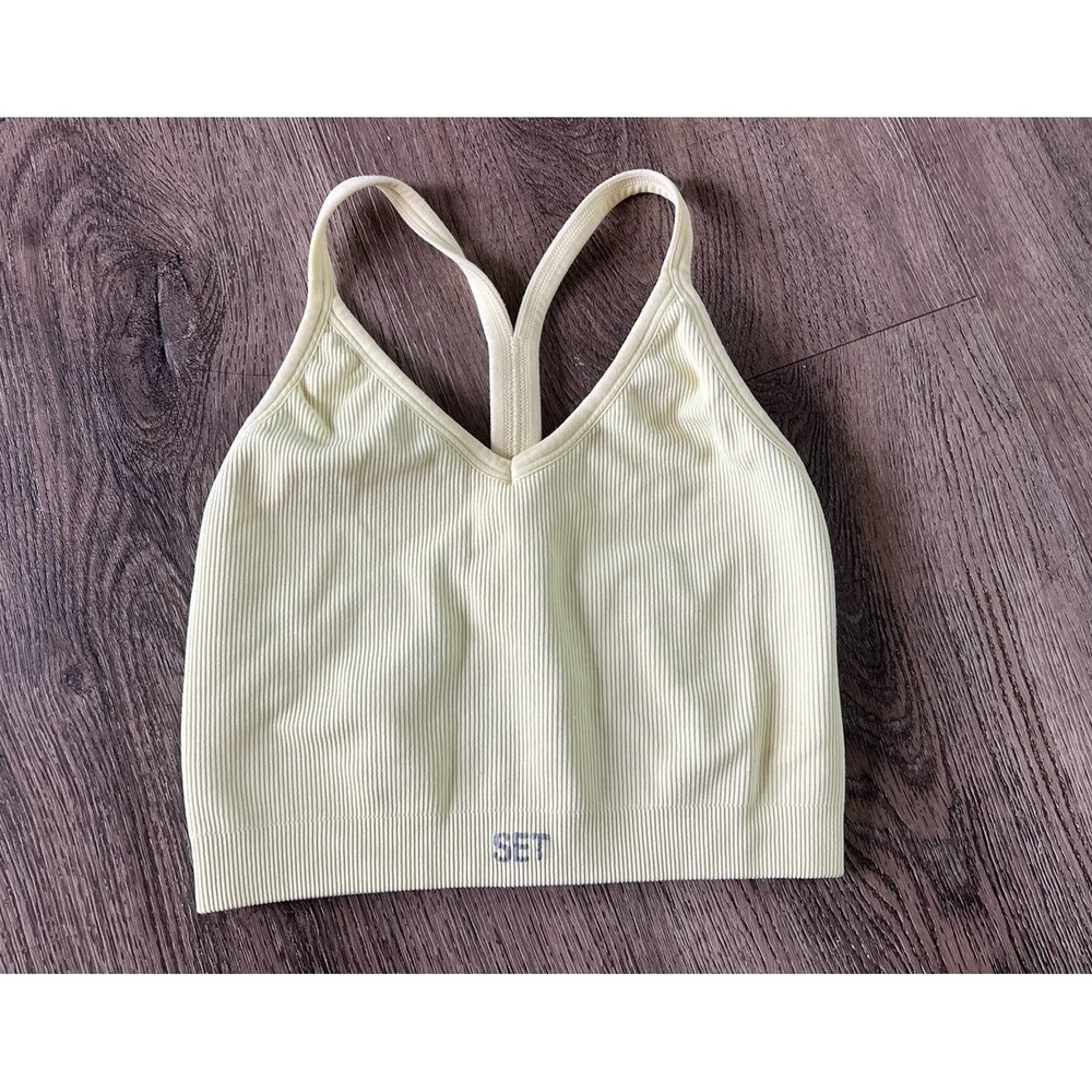SET ACTIVE Sculptflex Ribbed V Bra Gym Working Yoga Small - Picture 2 of 4